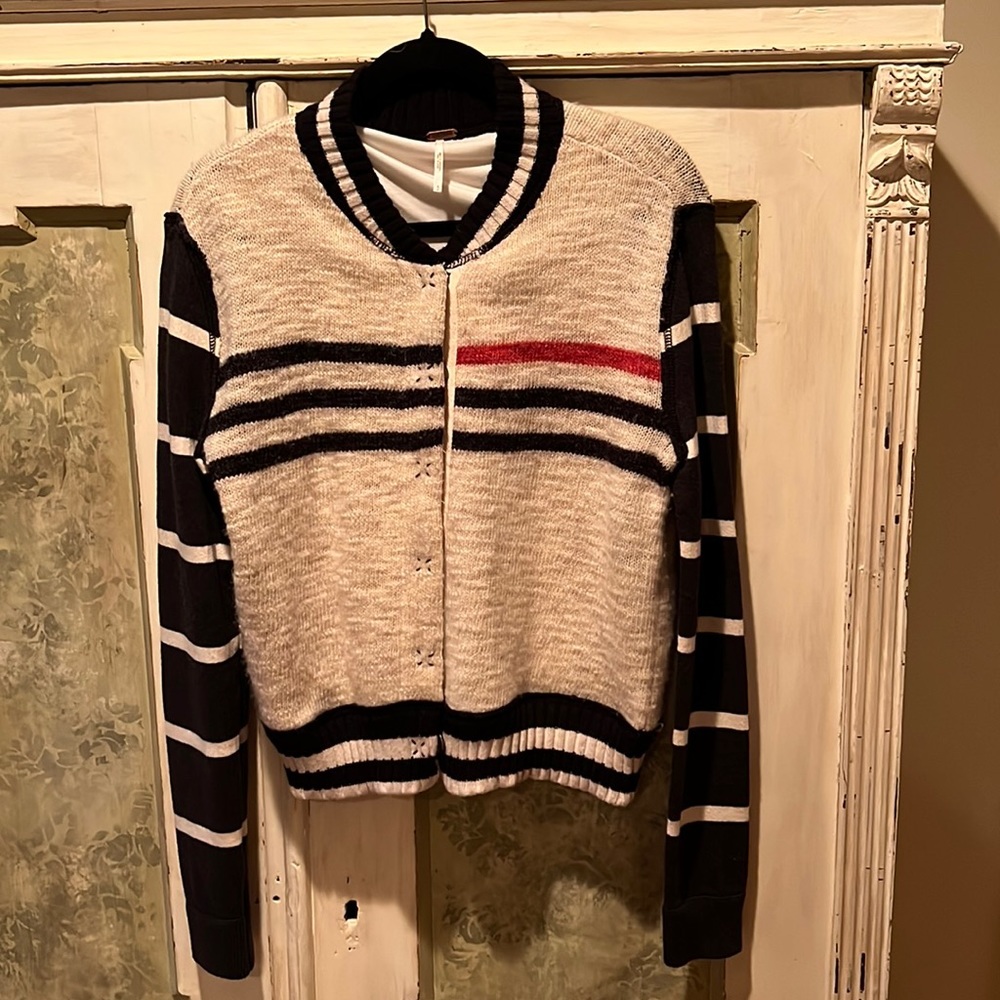 Free People bomber-style sweater.